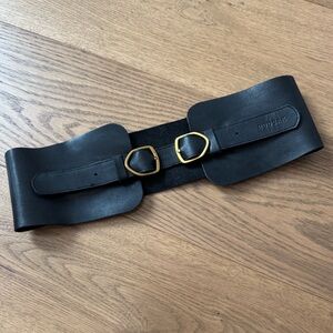 Rudsak Wide Leather Accent Belt - Size 30 - Black Leather